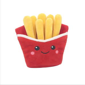 Adorable jouet pour chien éco-responsable qui couine en forme de hamburger et de pizza de style dessin animé, jouet en peluche pour animaux de compagnie - Product Image 4