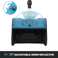 Soplador de Nieve Eléctrico Portátil de 21V con Batería, Plegable, de Empuje Manual, Máquina Quitanieves Inalámbrica, Pala Quitanieves