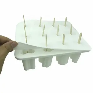 Ev yapımı Popsicle kalıpları hayvan şekli esnek silikon buz Pop kalıpları Diy kullanımlık silikon Popsicle dondurma kalıp kapaklı