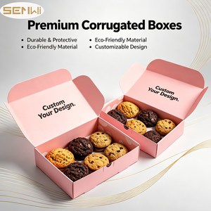 Custom Logo Pink <strong>Cookie</strong> <strong>Box</strong> with Matching Smile Paper Bag, Recycled Cardboard Bakery Packaging Set for <strong>Cookies</strong> &amp; Treats - Product Image 5