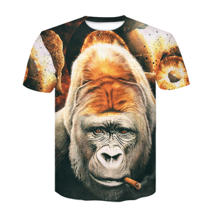 Camiseta de Punto Sostenible para Hombre, Talla Grande, con Estampado de Dibujos Animados de Sonrisa <span class=keywords><strong>Sinister</strong></span> Divertida en 3D, Diseño Personalizado - Product Image 5