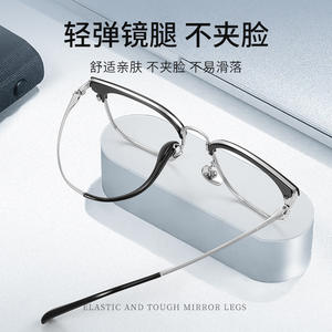 Monture de lunettes carrée en titane 72004 pour hommes, monture noire moyenne en TR, lunettes optiques pour ordonnances - Product Image 2