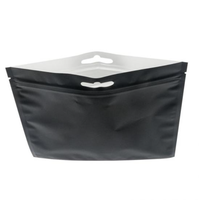 Sac en plastique d'emballage en mylar noir, sacs en mylar à fermeture éclair scellés à plusieurs reprises, sacs alimentaires debout, sac en plastique en mylar avec logo imprimé personnalisé