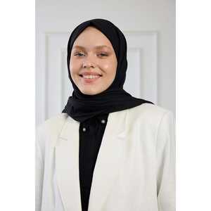 Écharpe en coton pur noir tricotée - Product Image 4