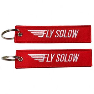 Hot Sale Embroidered <b>Key</b> Tag <b>Custom</b> Twill Flight Crew Double Sided Logo Embroidery Keychain for Cloth - Product Image 4