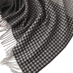 Houndstooth Sofa <b>Throw</b> <b>Blanket</b> with Brown Patchwork Cozy <b>Knit</b> Decorative Bed Cover for Brand Wholesale - Product Image 3