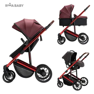 Multifunctional 2 In 1 Travel System With Carseat Lightweight Foldable Aluminum Frame Baby Stroller