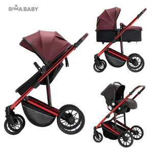 Système de voyage multifonctionnel 2 en 1 avec siège auto Poussette bébé légère et pliable avec cadre en aluminium