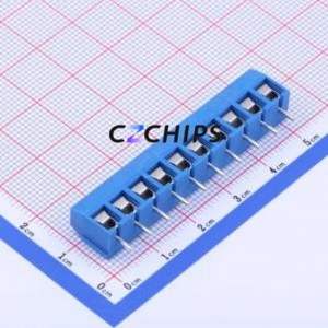 JL301-50010U01 Screw Terminal Block Through hole Component (THT),P=5mm Connector 1x10P 5mm Blue Through Hole - Product Image 2