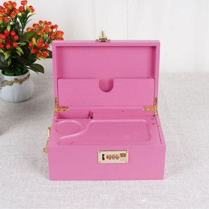 Premium Pink Wooden Smell Proof Stash <b>Box</b> With <b>Lock</b> Stash Jar Bamboo Herbs Tobacco Custom Smoking Kit Storage <b>Box</b> - Product Image 2
