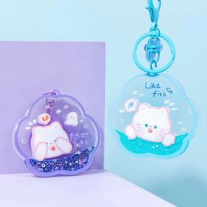 Design Custom Quicksand <b>Keychain</b> Diy Cartoon and <b>Anime</b> Star Peripheral Acrylic Pendant - Product Image 3