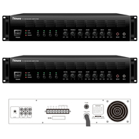 Thinuna Amplificateur de puissance professionnel TA-80E Amplificateur de mixage d'adresses publiques Mélangeur audio 4 canaux avec microphone sans fil