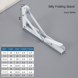 Étagère murale pliable réglable en acier inoxydable moderne pour support de table de banc, cuisine, armoire, plateau en bois - Product Image 2