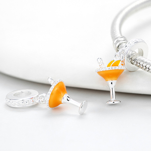 925 Sterling Silver Bicicleta Cocktail Encantos Moda Cubic Zircon Pingente Beads para Pulseira Jóias Fazendo Presente - Product Image 3