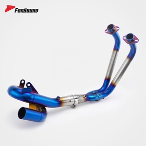 Sistema de Escape para Motocicleta Forsound, Precio de Fábrica al por Mayor, Tubo Frontal en Espiral de Acero Inoxidable <span class=keywords><strong>Azul</strong></span> Quemado para Yamaha <span class=keywords><strong>MT07</strong></span> - Product Image 5