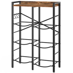 <span class=keywords><strong>Portabottiglie</strong></span> da 5 galloni per 6 bottiglie, scaffale a 3 livelli con rinforzo a X, adatto per cucine, soggiorni, uffici. - Product Image 1