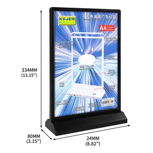 KEJEA Diy Advertising Led Light Box A4 Battery Stand Sign Holder Led Menu Light Box For Restaurant