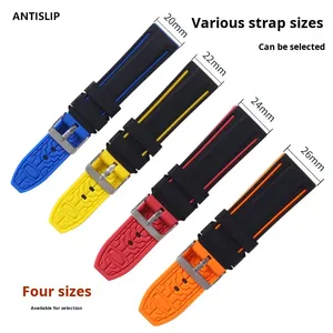 Factory Wholesale Silicone Watch <b>Straps</b> for 20mm 22mm 24mm 26mm Watch Replacement Quick Release Watch Band - Product Image 4
