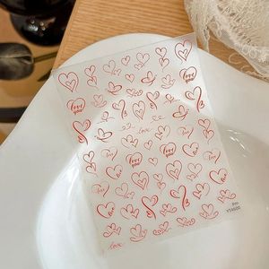 Pegatinas para Uñas del Día de San Valentín, Labios Rojos en 3D, Calcomanías Autoadhesivas para Uñas con Diseño de Corazón, Suministros para Arte de Uñas para DIY - Product Image 3