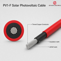 Câble solaire de haute qualité 1500V rouge ou noir, conducteur en cuivre toronné, isolation PVC, gaine XLPE