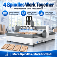 Routeur CNC multi-broches haute précision 4, 6, 8 axes 1325 pour la production de meubles en bois