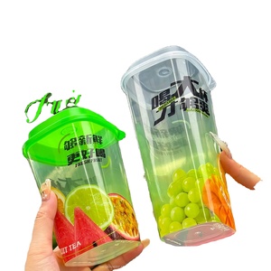Disposable Custom Logo 650ml 1000ml Single Wall Boba TeaPP <b>Plastic</b> Square <b>Cups</b> with Lids for Cold <b>Drinks</b> - Product Image 2