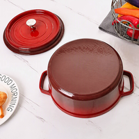 Casserole ronde en fonte émaillée de gros Batterie de cuisine pour four hollandais avec couvercle