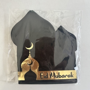 Bộ đồ ăn màu đen hồi giáo EID cốc khăn giấy mô dùng một lần EID mubarak tráng miệng tấm Vàng Thất Bại EID giấy tấm - Product Image 5