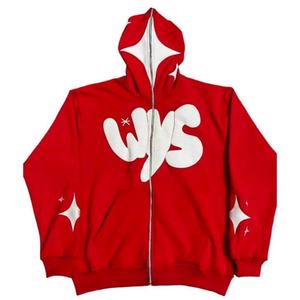 Sudadera con capucha de poliéster/algodón de alto gramaje para hombre, con cremallera completa, forro polar de espuma 3D, transpirable, ecológica, estilo Y2K, personalizada con estampado Puff Print, talla grande - Product Image 3