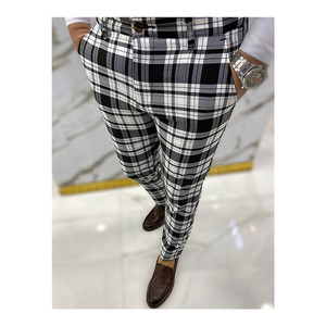 Nouveau design – <span class=keywords><strong>Pantalon</strong></span> de costume décontracté pour homme, coupe ajustée, 100 % polyester, logo personnalisé, taille mi-haute - Product Image 4