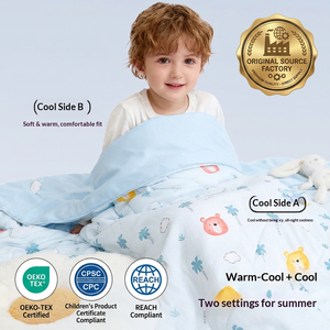 Couverture rafraîchissante <span class=keywords><strong>de</strong></span> sécurité Classe A pour bébé, couette d'été en soie glacée Q-Max respirante pour nourrissons et tout-petits, idéale pour la maternelle et la garderie - Product Image 1