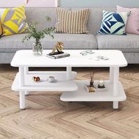 Table basse rectangulaire à double niveau, style nordique moderne, durable, pour petit appartement, salon, balcon