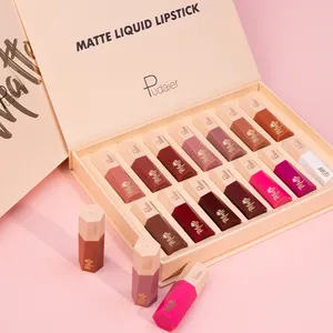 Custom High Pigmented 14 Colors Wholesale Cosmetics Velvet Matte Liquid Lipstick Set Waterproof Moisturizing Lipgloss OEM Makeup