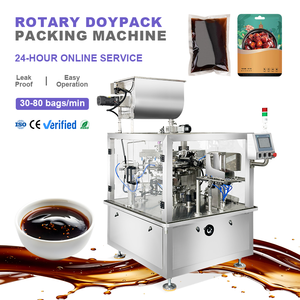 เครื่องบรรจุซอสปรุงรส น้ำมันปรุงอาหาร น้ำส้มสายชู ของเหลวชนิดต่างๆ แบบอัตโนมัติ บรรจุในซองสำเร็จรูปแบบตั้งได้ชนิด Doypack - Product Image 1