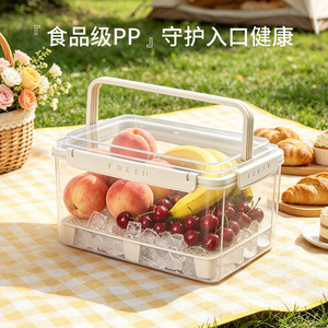 Joint Fresh Food <b>Storage</b> Container Rectangle Clip-On Lid Insulated Portable Outdoor <b>Camping</b> Fruit <b>Box</b> - Product Image 4