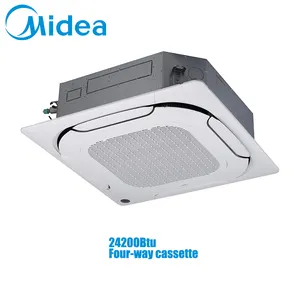 Midea r410 air condition smart 24000btu soft wind mode four-way cassette residential industrial commercial air conditioning