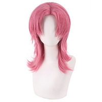 Perruque de cosplay Ainizi 48 cm, couleur rose mélangée, K-Pop Demon Hunters HUNTR/X Saja Boys Romance pour hommes