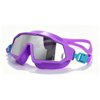 Masque de natation YL2300 à injection directe de silicone liquide, grande fenêtre panoramique, anti-buée, revêtement UV, miroir or/argent