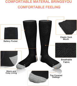 Chaussettes chauffantes pour l'équitation, les activités de plein air, les hommes, lavables, alimentées par batterie rechargeable, pour la chasse, les sports, les hommes et les femmes - Product Image 2
