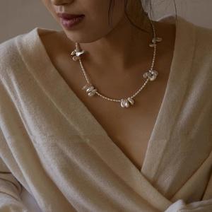 Colliers de perles d'eau douce naturelles et irrégulières, élégants, à double collier, perles de Keshi baroques et argent brisé - Product Image 1