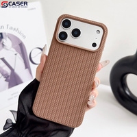 Best-seller Article populaire Couverture de téléphone de couleur pure motif tissé pour Iphone17 17pro Étuis souples en TPU résistants aux rayures pour Iphone16 15 14