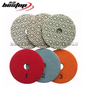 3 Step Diamond Polishing Pads 4 Inch Round Buffing Pads for Stone Granite Marble Quartz Customizable OEM Support