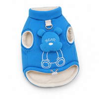 Gilet pour chien en velours côtelé sans manches, motif ours 3D, prêt pour la laisse, pour petits chiens, vêtements chauds d'hiver pour animaux de compagnie, Schnauzer, Bichon