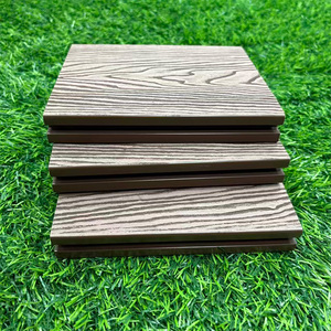 Plancher de <span class=keywords><strong>terrasse</strong></span> extérieur WPC moderne carré, à double verrouillage, écologique, antidérapant, imperméable, finition grain de <span class=keywords><strong>bois</strong></span> pour jardin et cuisine - Product Image 3