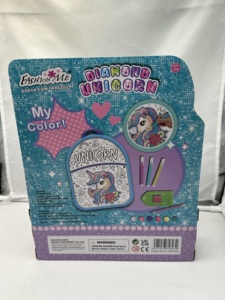 Sac à dos licorne à peindre avec des diamants - Sac d'école éducatif pour enfants - Polyester - Capacité 20-36L - 3+ ans - Cadeau de <span class=keywords><strong>rentrée</strong></span> <span class=keywords><strong>scolaire</strong></span> - Product Image 4