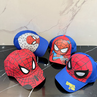 Gorra de Béisbol de 6 Paneles Ajustable para Niños, Primavera/Otoño, de Tela de Algodón y PVC, Bordada con Dibujos Animados de Spider-Man, para Niños