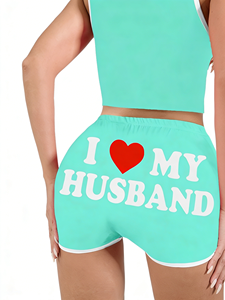 Paquete de 3 Pantalones Cortos de Cintura Alta para Mujer, Transpirables, con Cintura Elástica, Bonitos Pantalones de Pijama para Uso Diario - Product Image 4