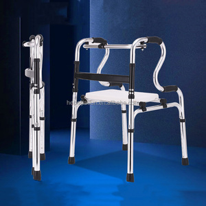 Déambulateur pliable avec siège, en alliage d'aluminium léger, <span class=keywords><strong>pour</strong></span> la maison et <span class=keywords><strong>les</strong></span> centres de réadaptation - Product Image 1