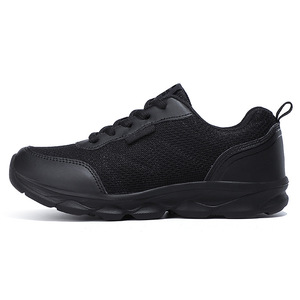 Chaussures noires antidérapantes pour femmes, baskets de course légères, en tissu maille respirant, à lacets, chaussures de voyage décontractées, confortables pour le travail - Product Image 5
