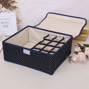 Plaid Oxford Fabric <b>Storage</b> Box Socks and Underwear Cloth <b>Storage</b> Boxes Sets With a Lid - Product Image 2